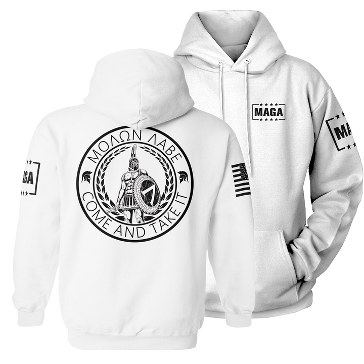 Premium Soft Hoodie / White / XS Come and Take it maga trump