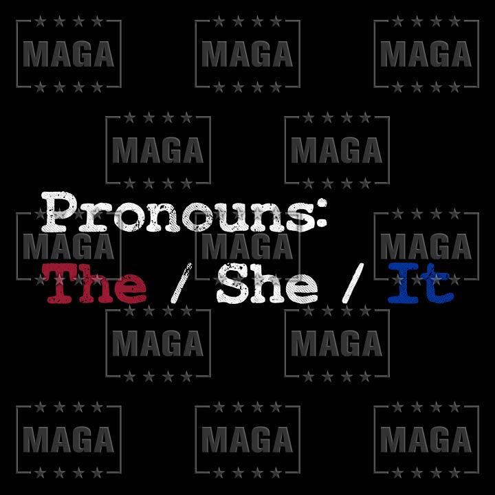 Pronouns Ladies Racerback Tank maga trump