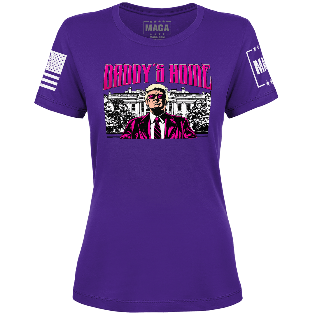 Purple / XS Daddy's Home Ladies Tee maga trump