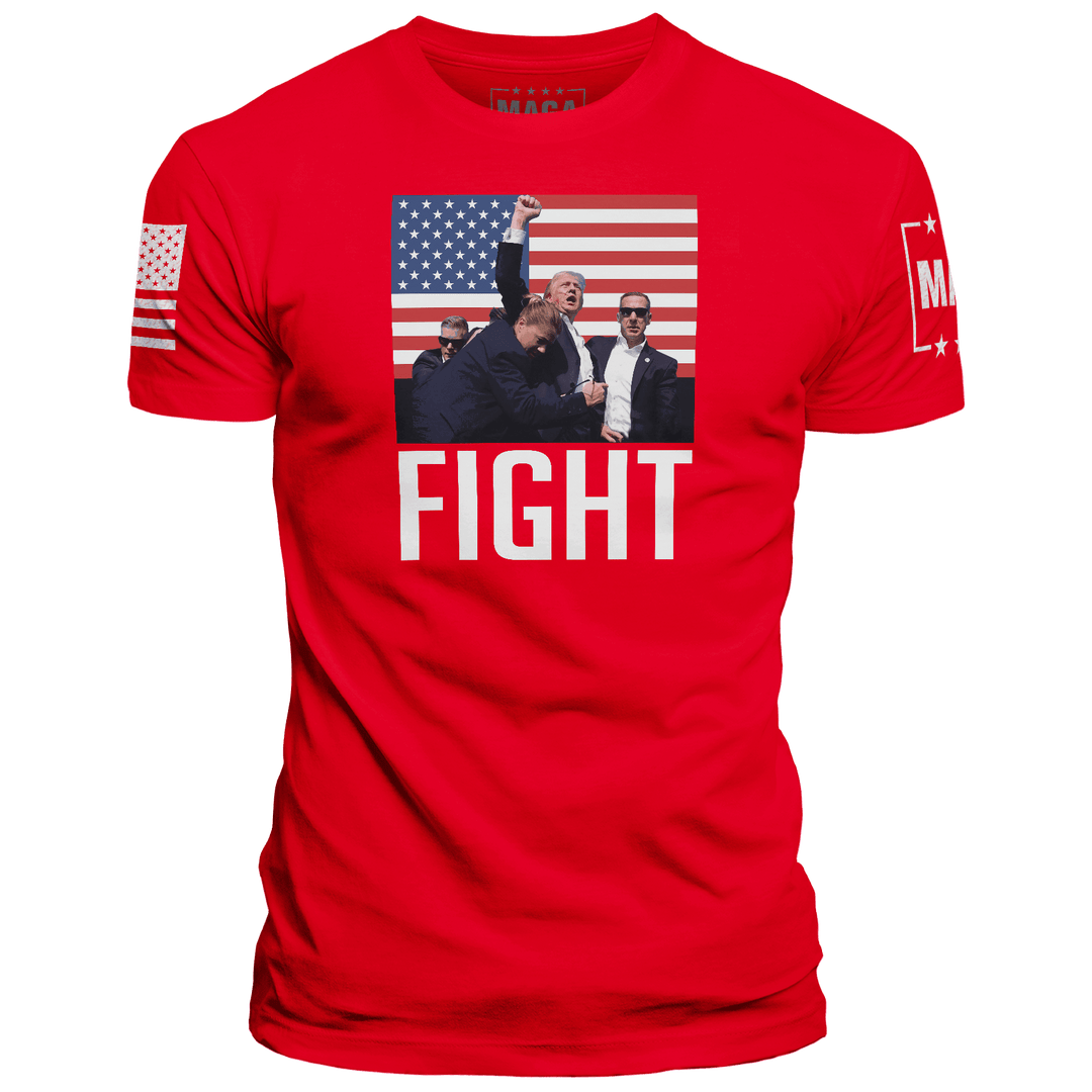 Red / 5XL Trump Fight Iconic - USA Flag maga trump