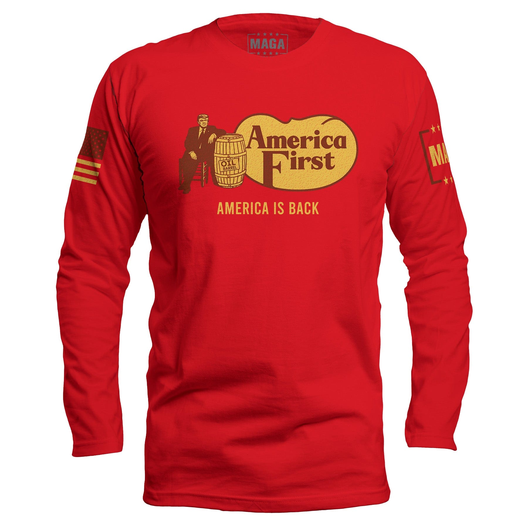 Red / S America is Back Long Sleeve maga trump