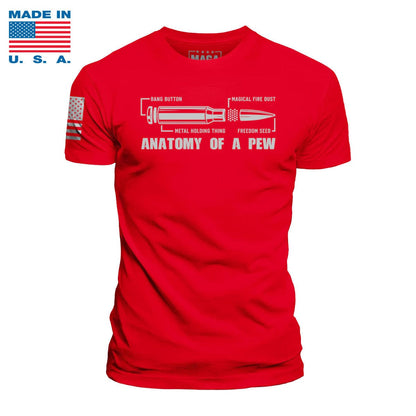 Red / S Anatomy of Pewpew Made in the USA maga trump