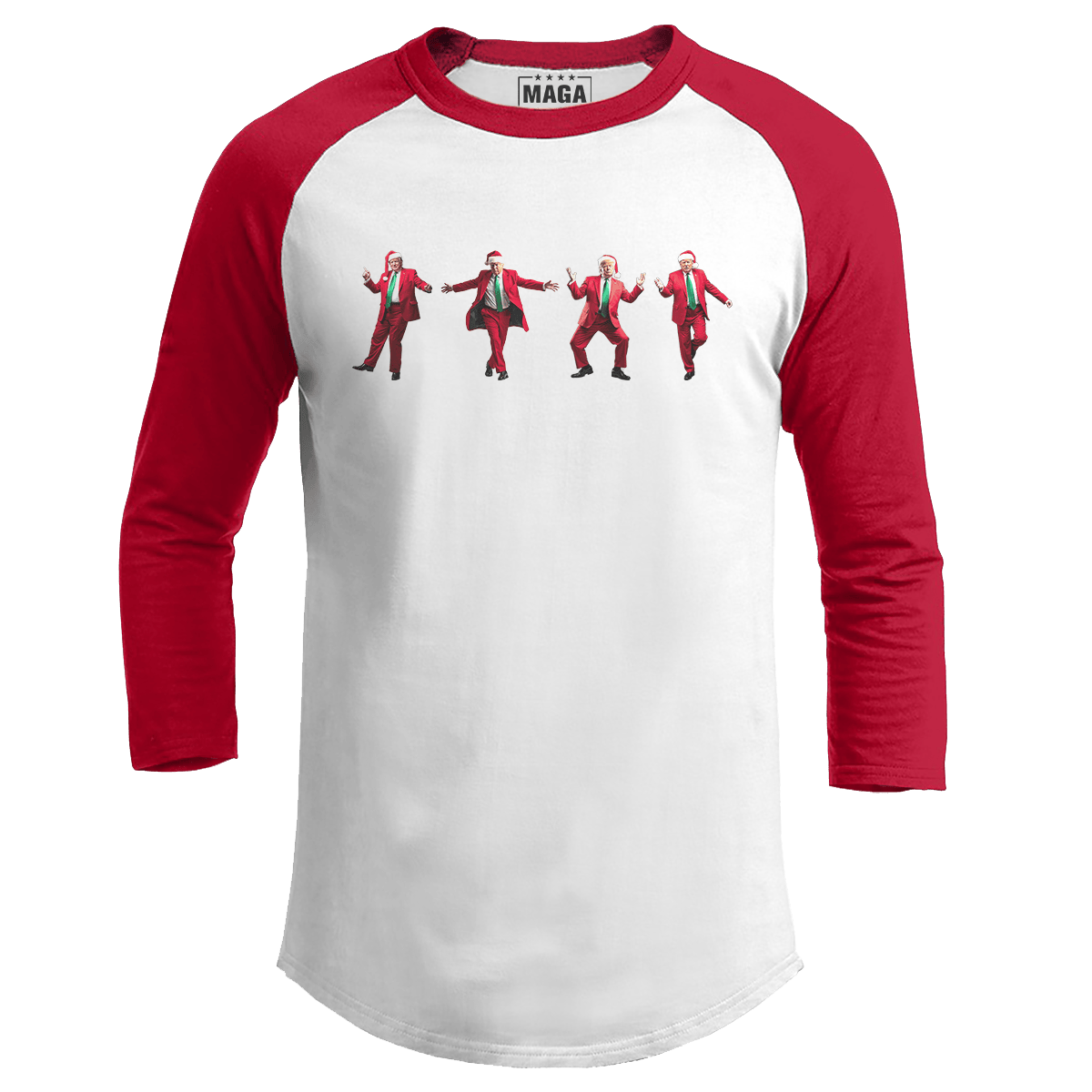 Red / S Dancing Trump v1 Raglan maga trump
