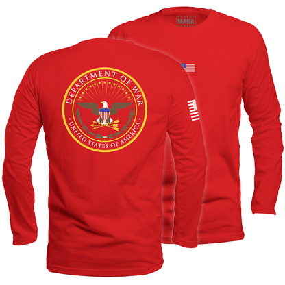 Red / S Department of War Long Sleeve maga trump