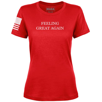 Red / S Feeling Great Again Ladies Tee maga trump