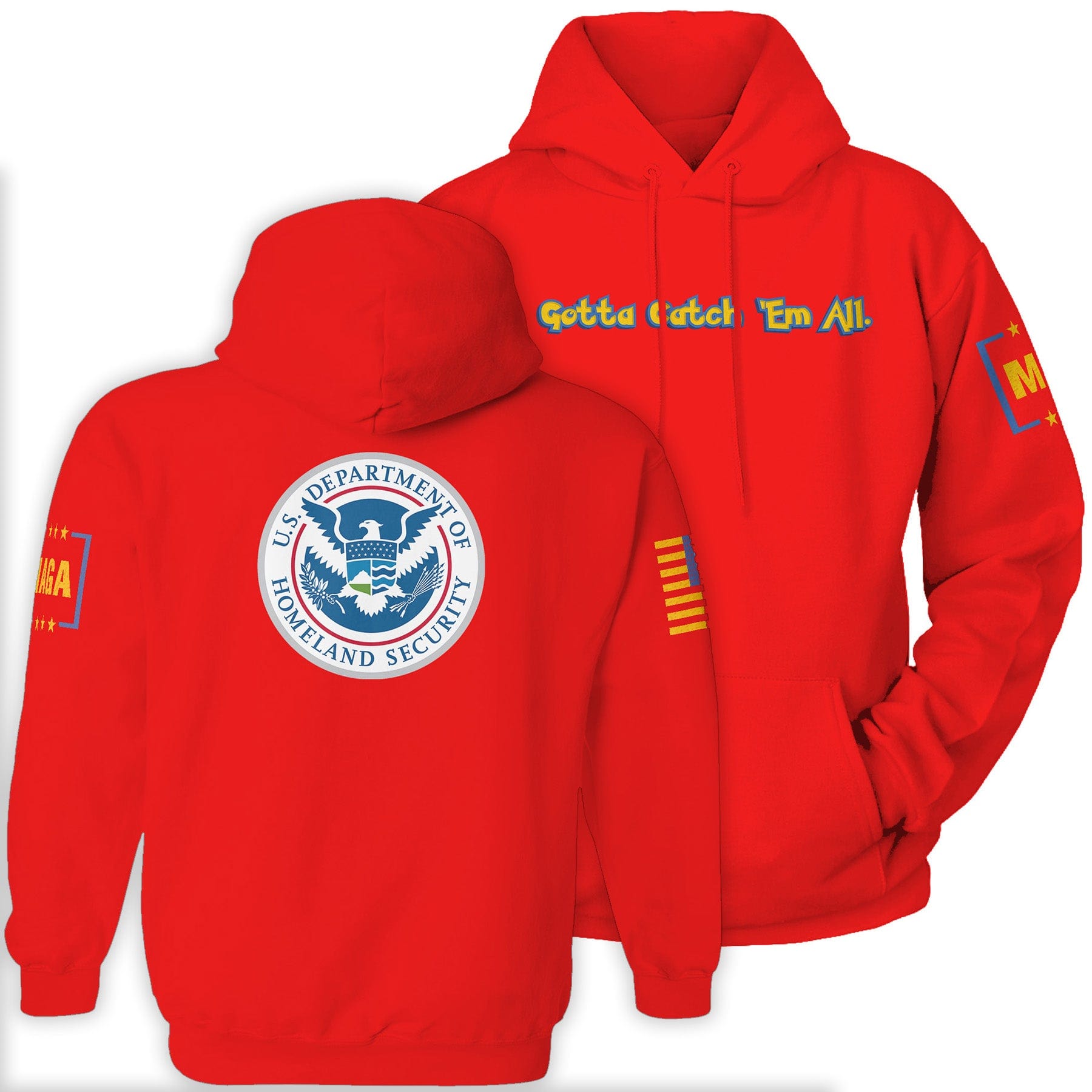 Red / S Gotta Catch 'Em All Hoodie maga trump