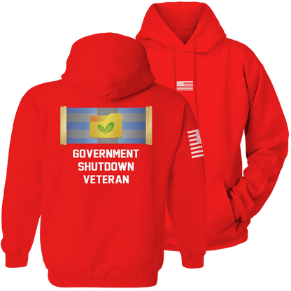 Red / S Government Shutdown Veteran Hoodie maga trump