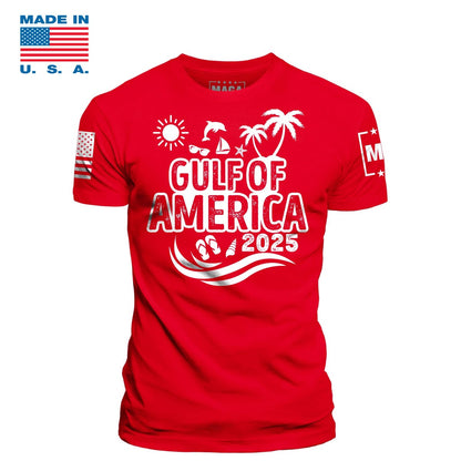 Red / S Gulf of America 2025 v2 Made in the USA maga trump