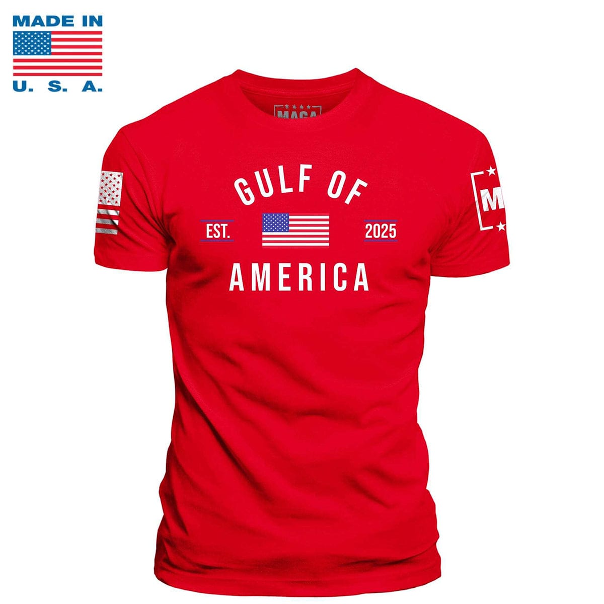 Red / S Gulf of America EST 2025 Made in the USA maga trump