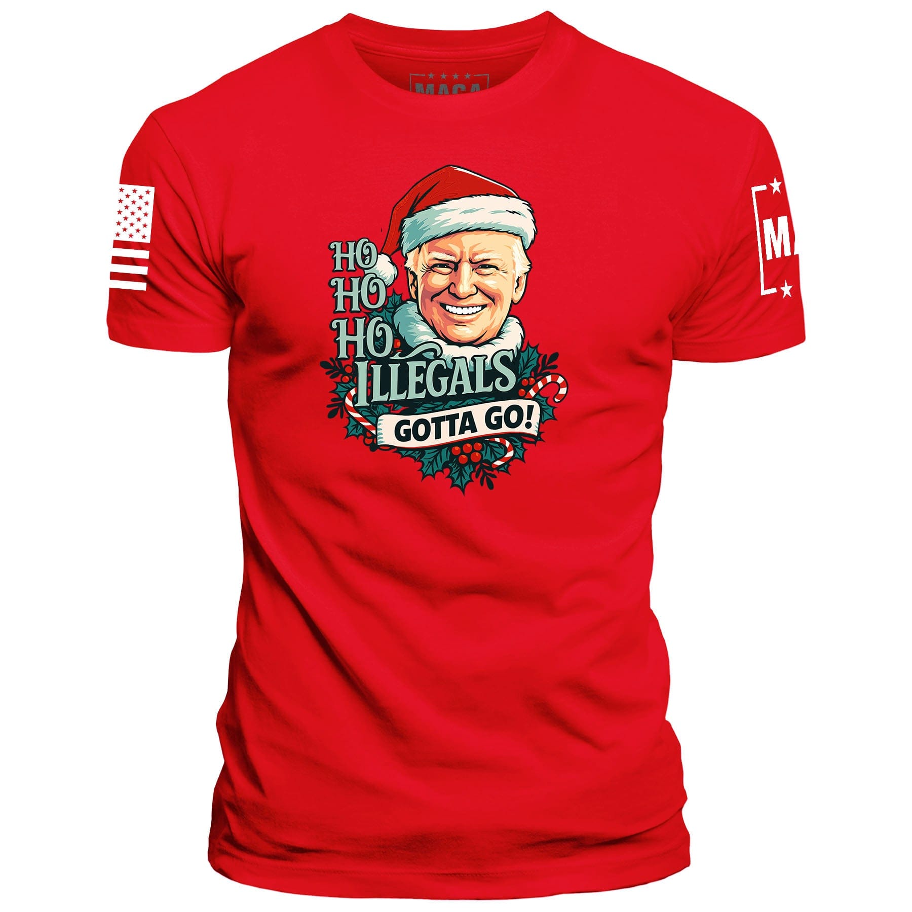 Red / S Ho Ho Ho Illegals Gotta Go maga trump