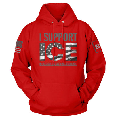 Red / S I Support ICE Hoodie maga trump