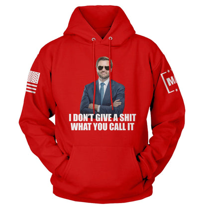 Red / S JD Vance - I don't give a Hoodie maga trump
