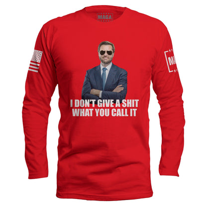 Red / S JD Vance - I don't give a Long Sleeve maga trump