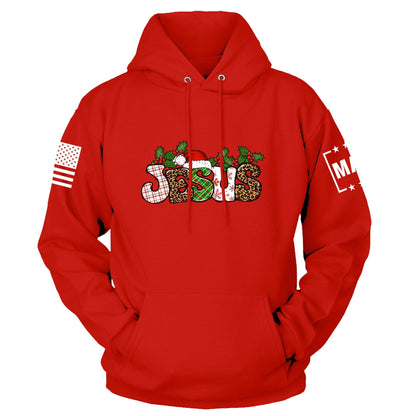 Red / S Jesus Christmas Hoodie maga trump