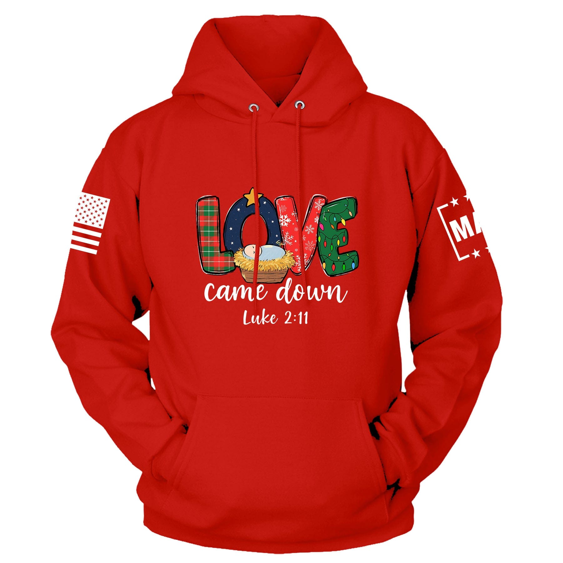 Red / S Love Came Down Hoodie maga trump