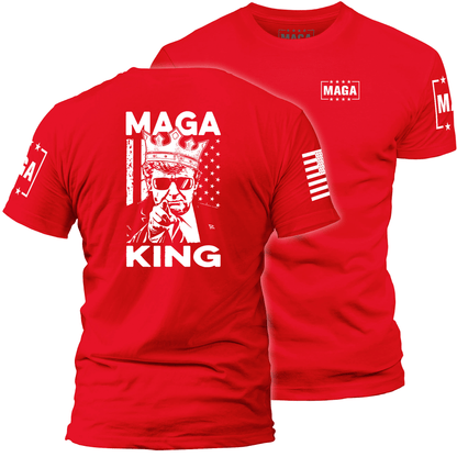 Red / S MAGA King Back Print maga trump