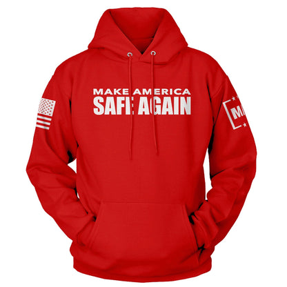 Red / S MAKE AMERICA SAFE AGAIN Hoodie maga trump