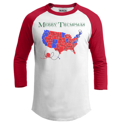 Red / S Merry Trumpmas 2 Raglan maga trump