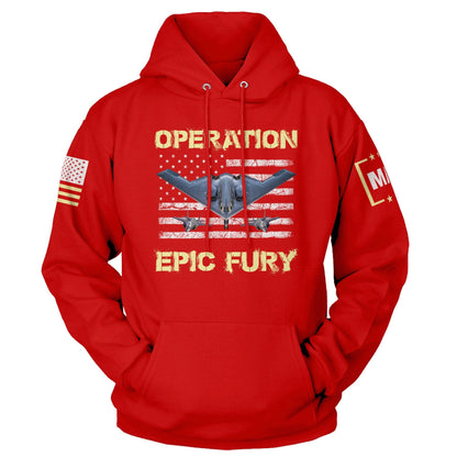 Red / S Operation Epic Fury Hoodie maga trump