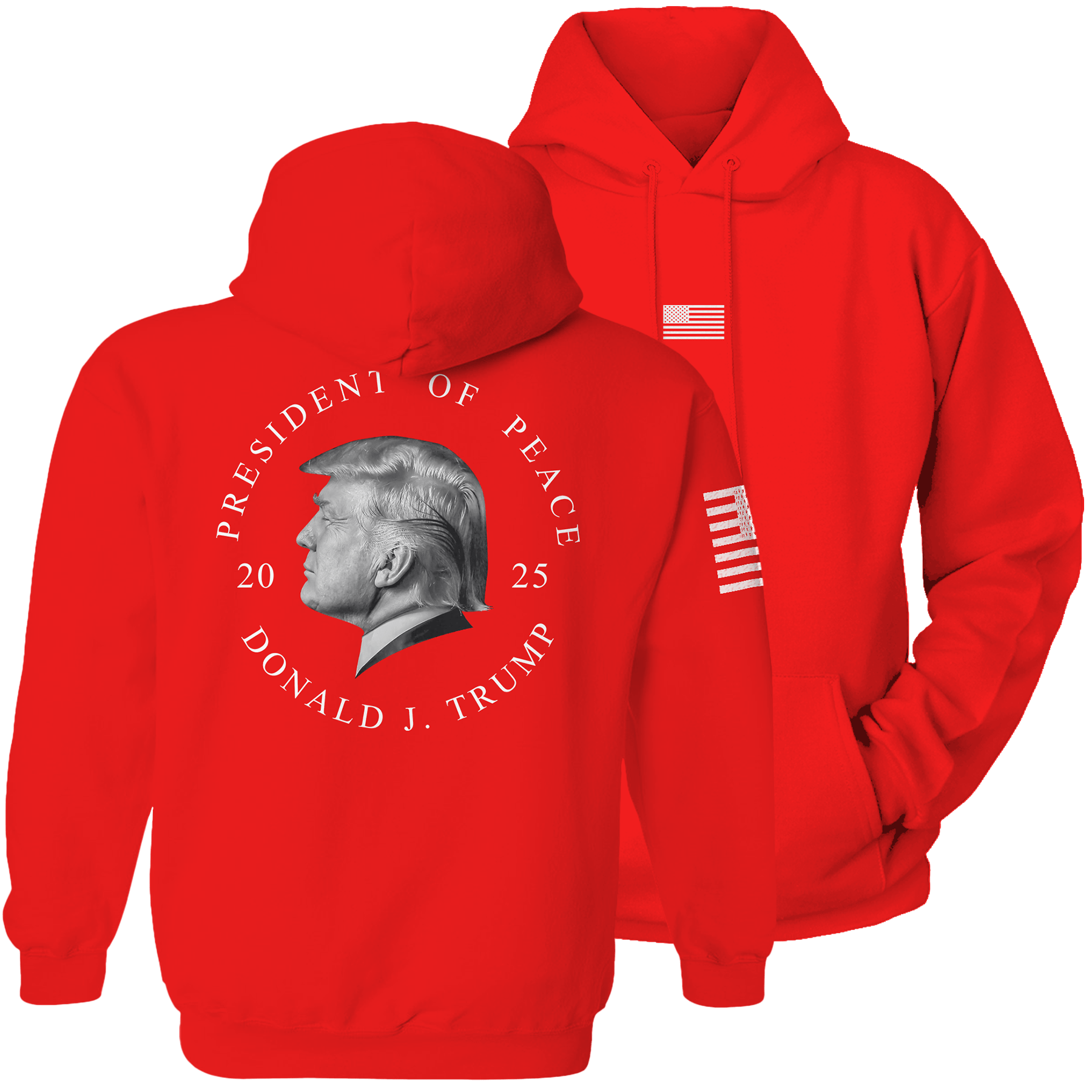 Red / S President of Peace Hoodie maga trump
