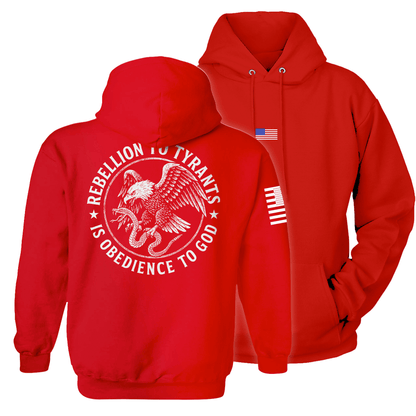 Red / S Rebellion to Tyrants Hoodie maga trump