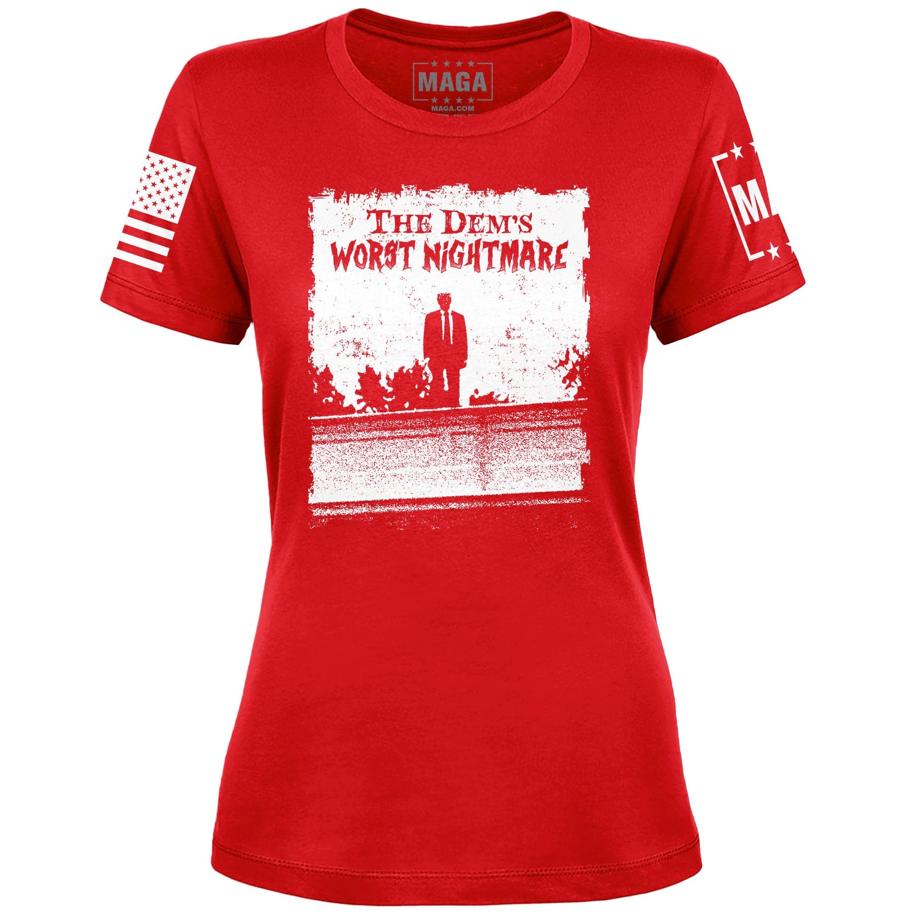 Red / S The Dems Nightmare Ladies Tee maga trump