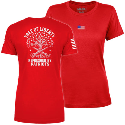 Red / S Tree of Liberty Ladies Tee maga trump