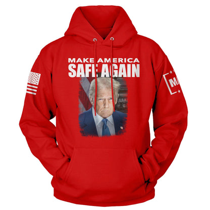 Red / S TRUMP - MAKE AMERICA SAFE AGAIN Hoodie maga trump