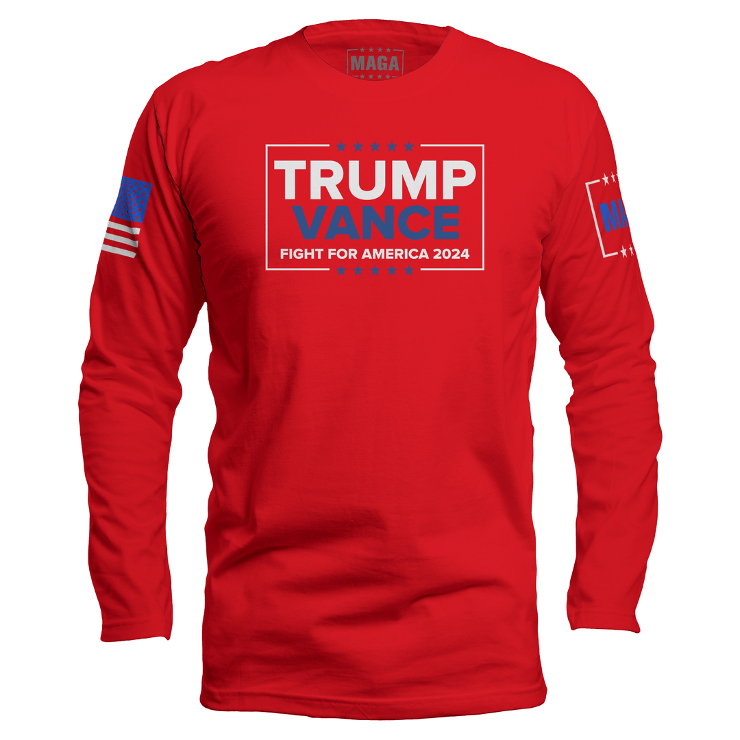 Red / S Trump Vance - Fight Long Sleeve maga trump