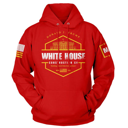 Red / S White House Construction - Building Liberal Fake Outrage Daily Hoodie maga trump