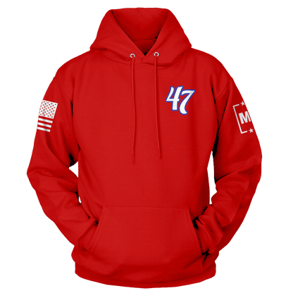 Red / XS 47 Left Chest Hoodie maga trump