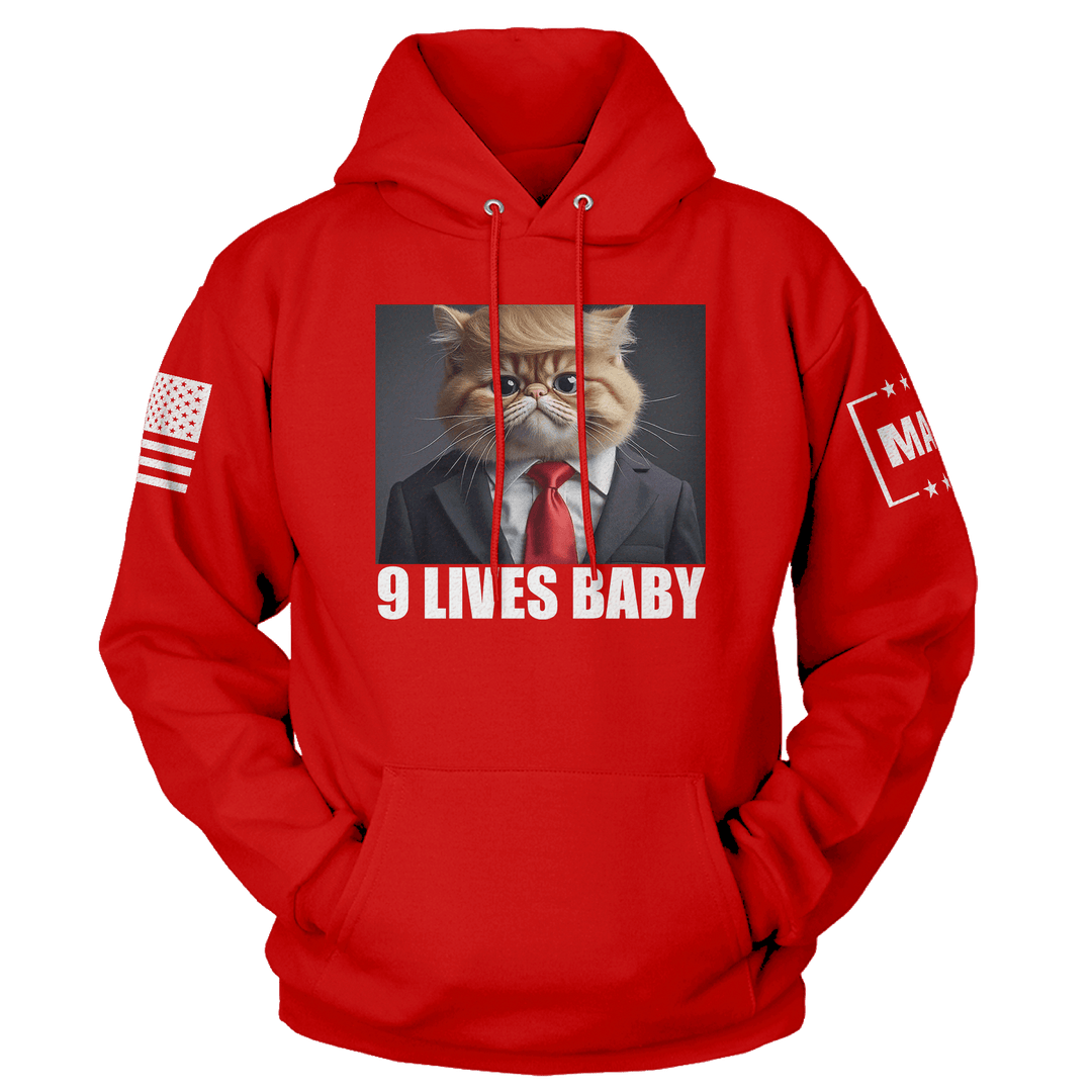 Red / XS 9 Lives Baby Hoodie maga trump