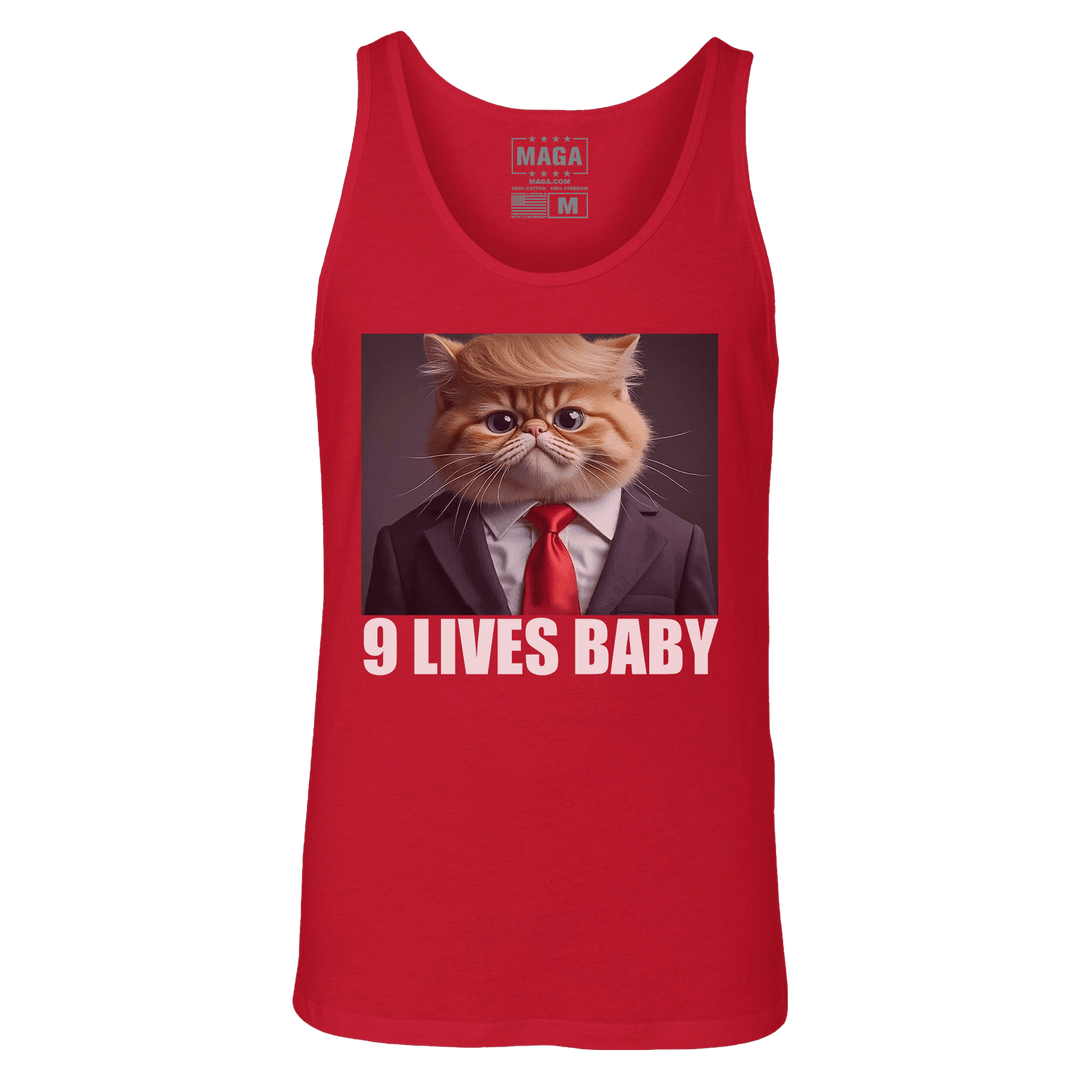 Red / XS 9 Lives Baby Tank Top maga trump