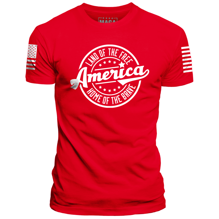 Red / XS America Land of the Free Home of the Brave maga trump