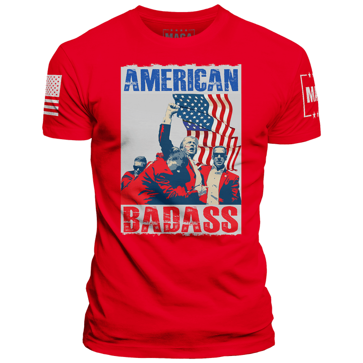 Red / XS American Badass maga trump