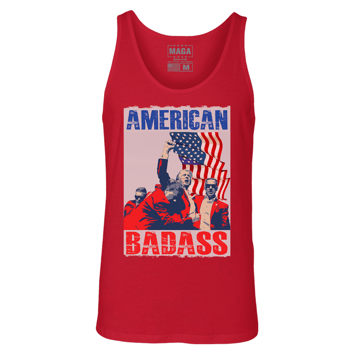 Red / XS American Badass Tank Top maga trump