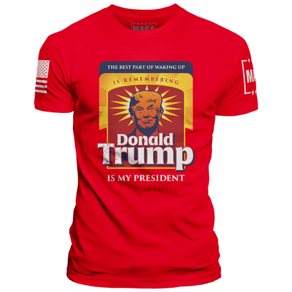 Red / XS Best Part of Waking Up maga trump