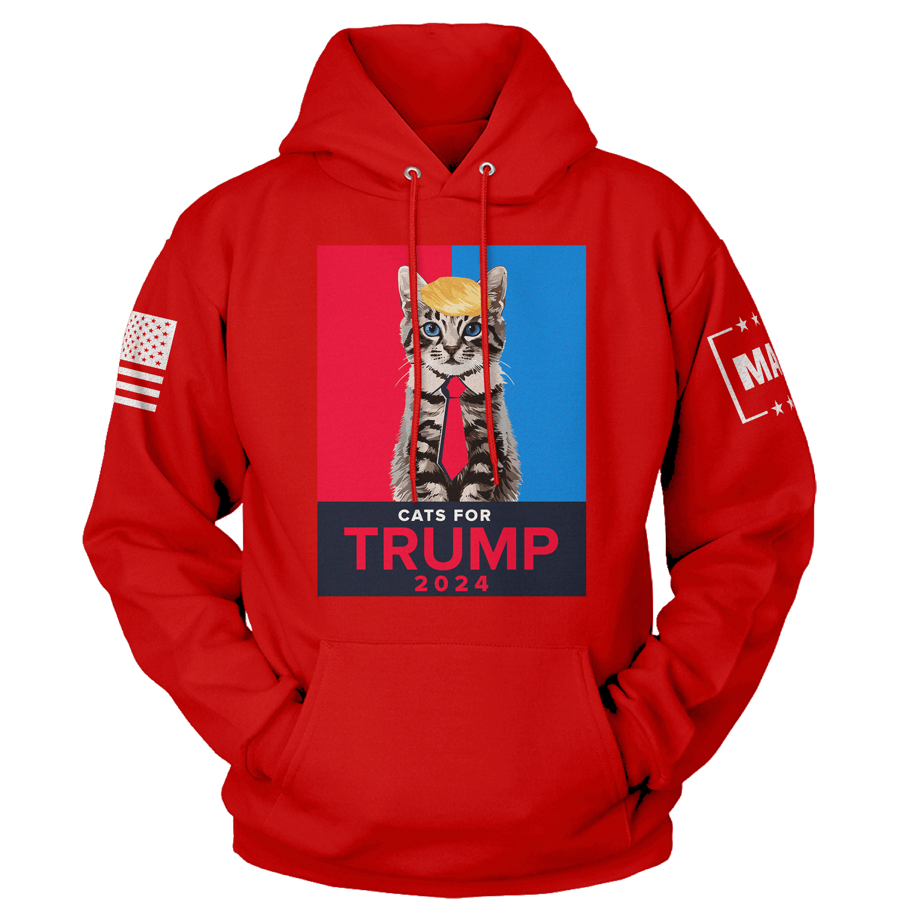 Red / XS Cats For Trump 2024 Hoodie maga trump