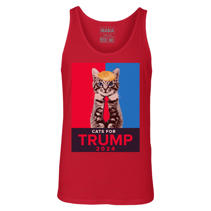 Red / XS Cats For Trump 2024 Tank Top maga trump