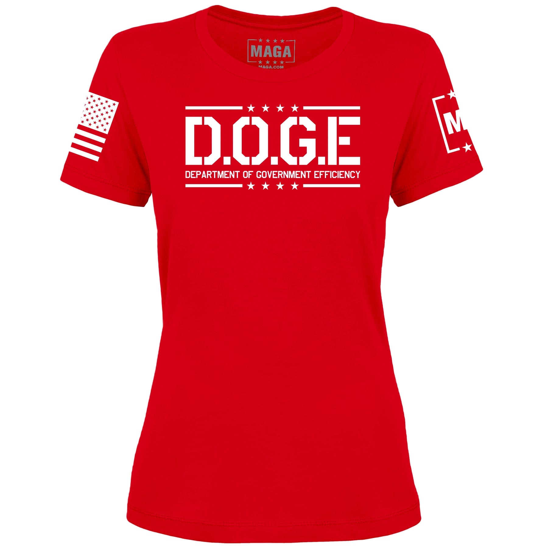 Red / XS D.O.G.E Department Of Government Efficiency Ladies Tee maga trump