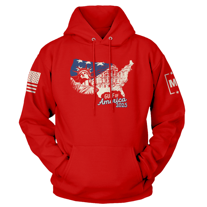 Red / XS Gulf of America 2025 v1 Hoodie maga trump