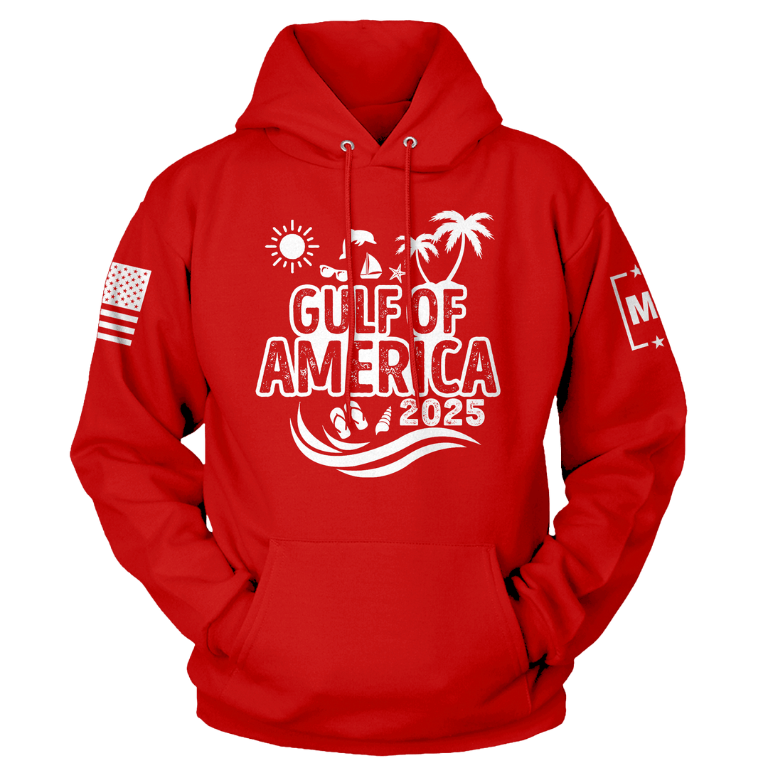 Red / XS Gulf of America 2025 v2 Hoodie maga trump