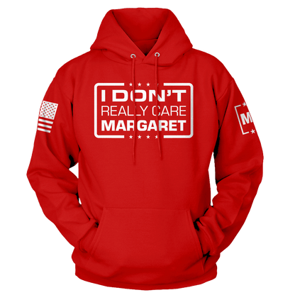 Red / XS I Don't Really Care Margaret Hoodie maga trump