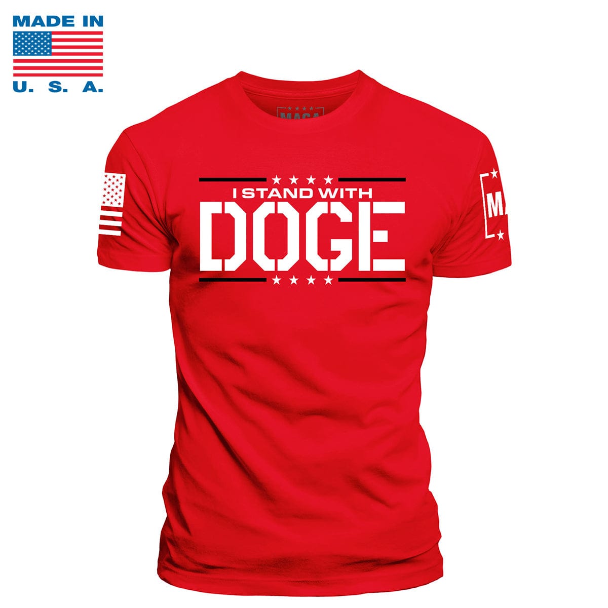 Red / XS I Stand With DOGE Made in the USA maga trump