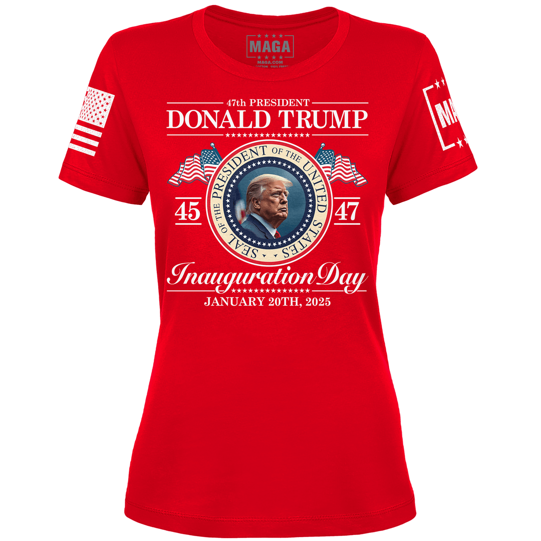 Red / XS Inauguration Day Ladies Tee maga trump