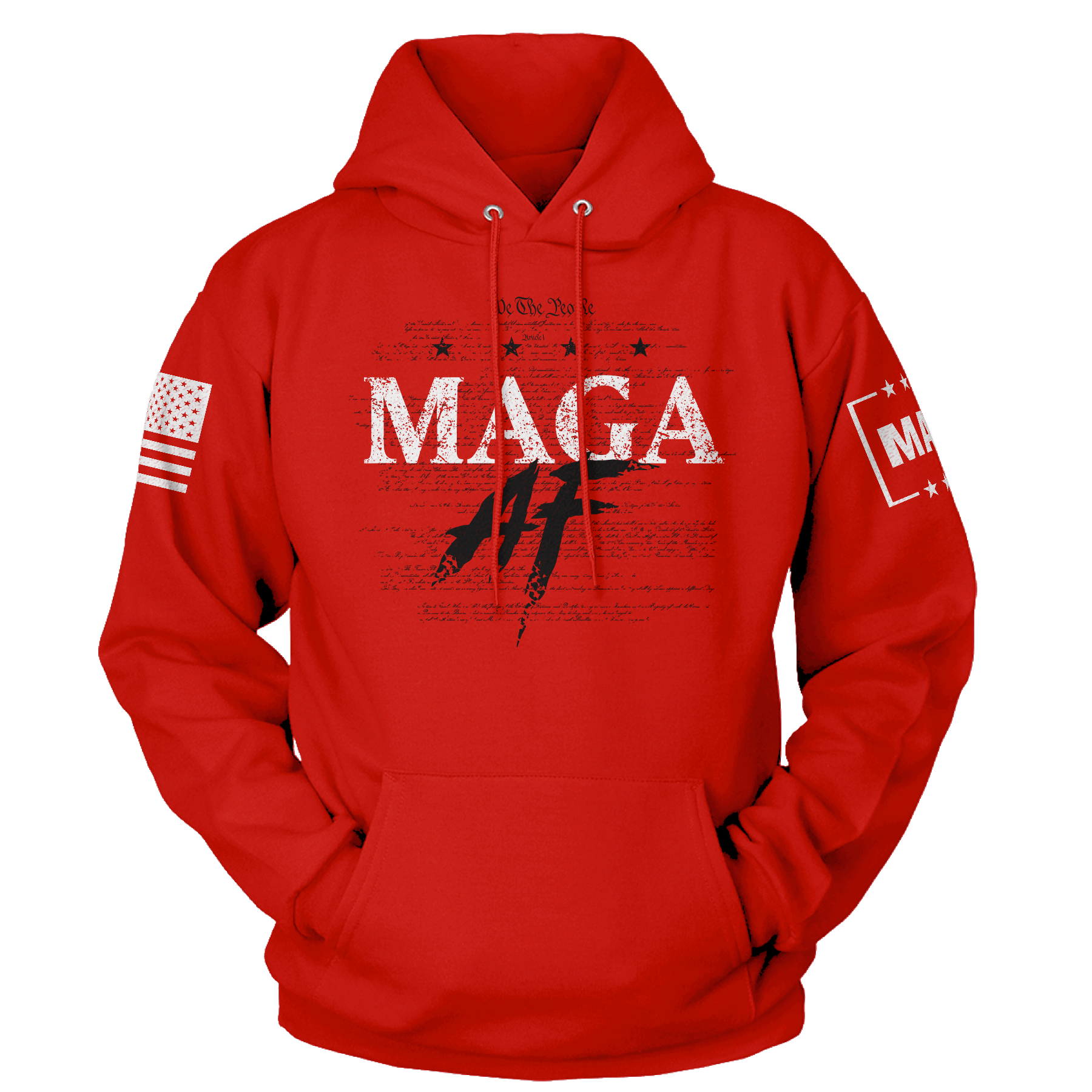 Red / XS MAGA AF Hoodie maga trump