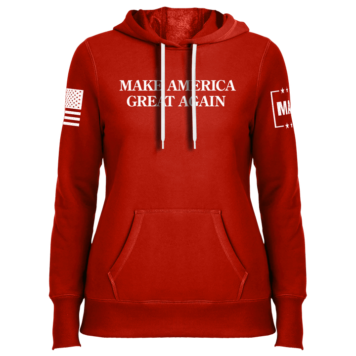 Red / XS "MAGA Hat" Ladies Hoodie maga trump