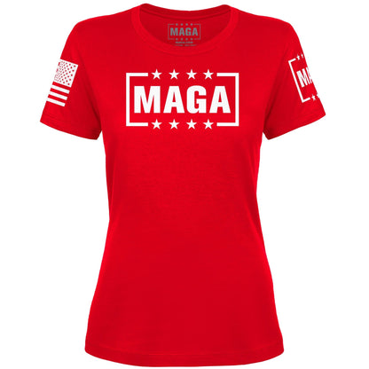 Red / XS MAGA Logo Ladies Tee maga trump