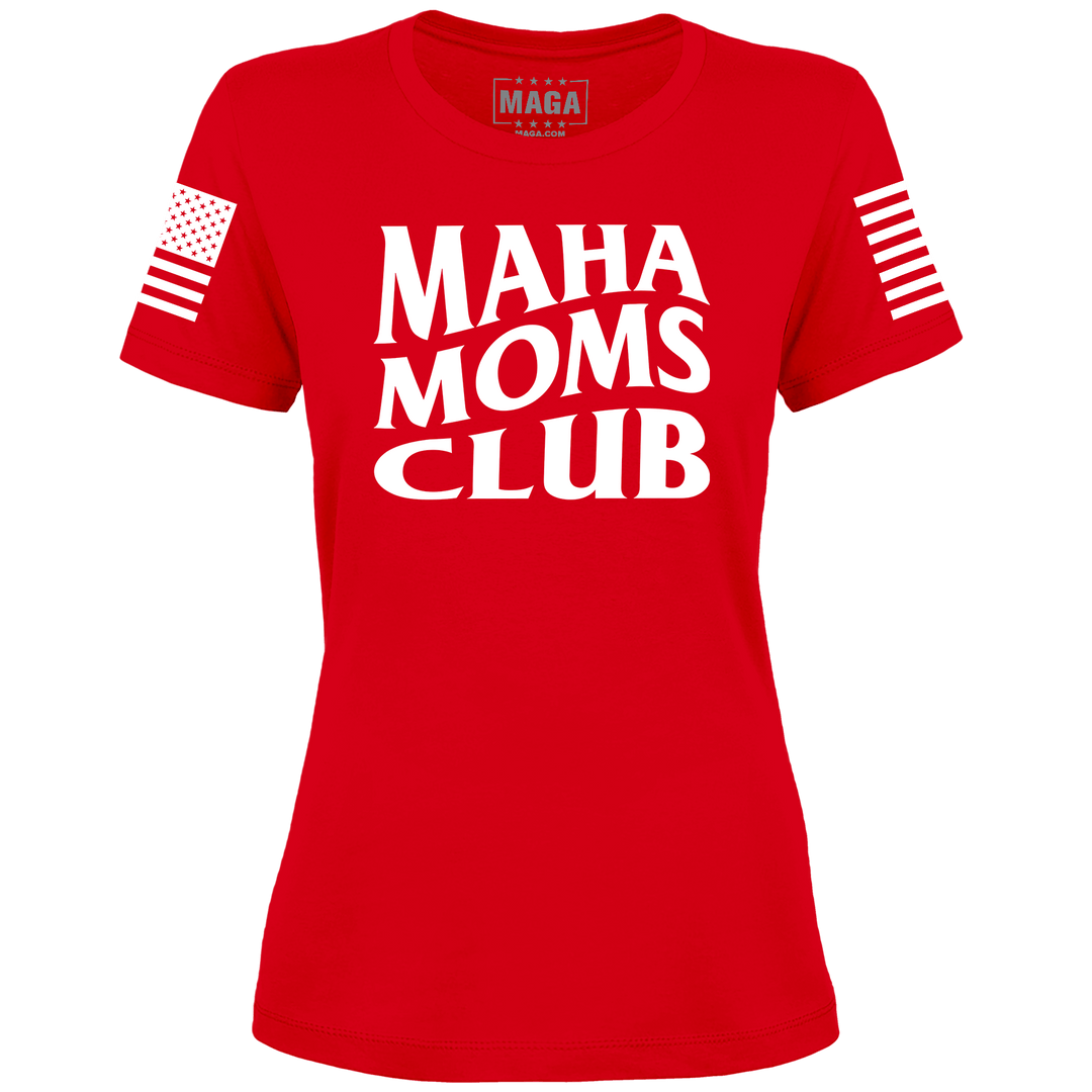 Red / XS MAHA MOMS CLUB Ladies Tee maga trump