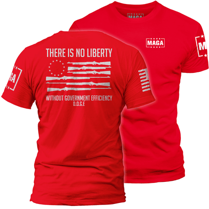 Red / XS There Is No Liberty Without Government Efficiency V1 maga trump